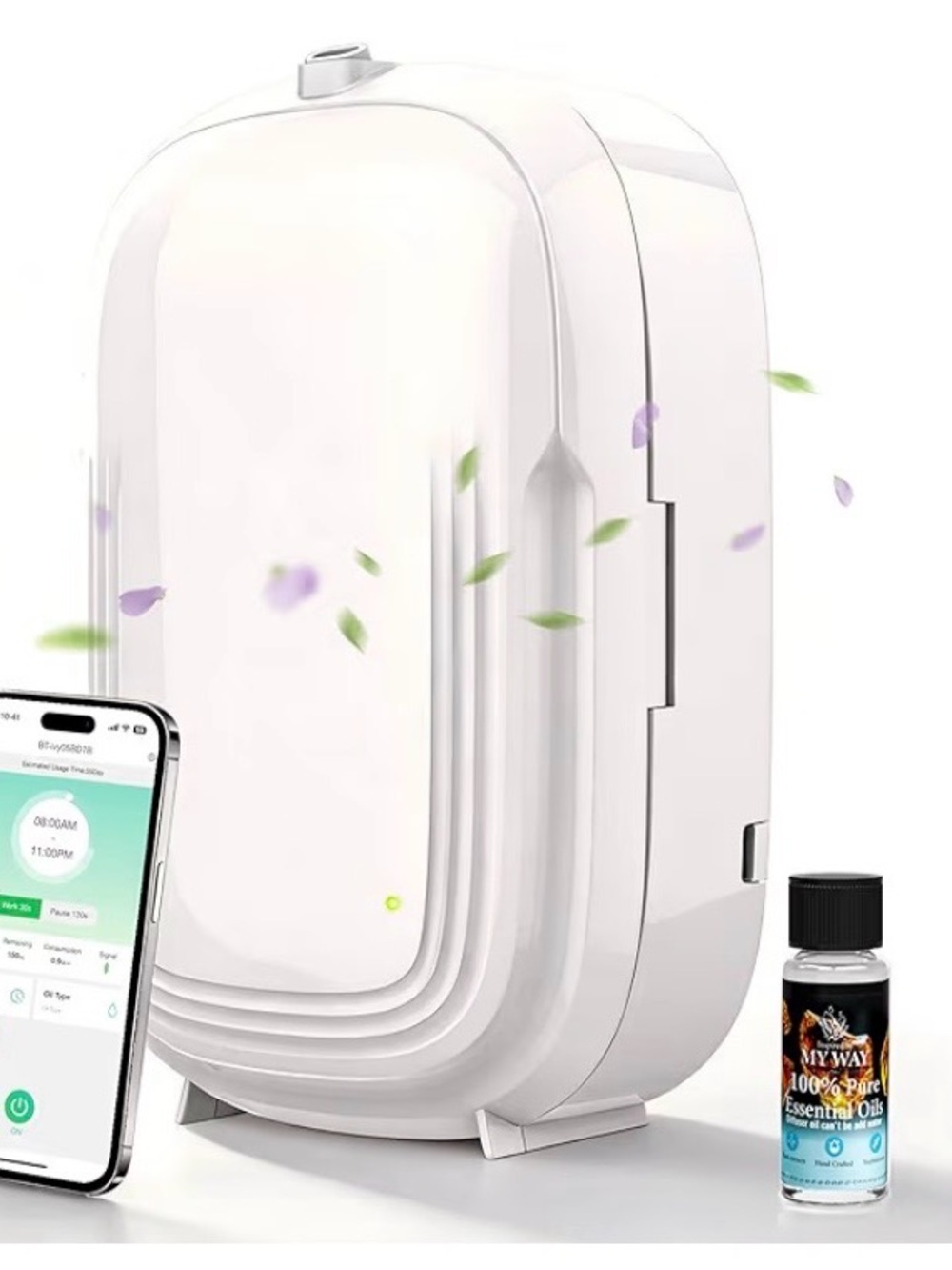NEW - Waterless Essential Oil Diffuser, Aromatherapy, Scent Diffuser with APP